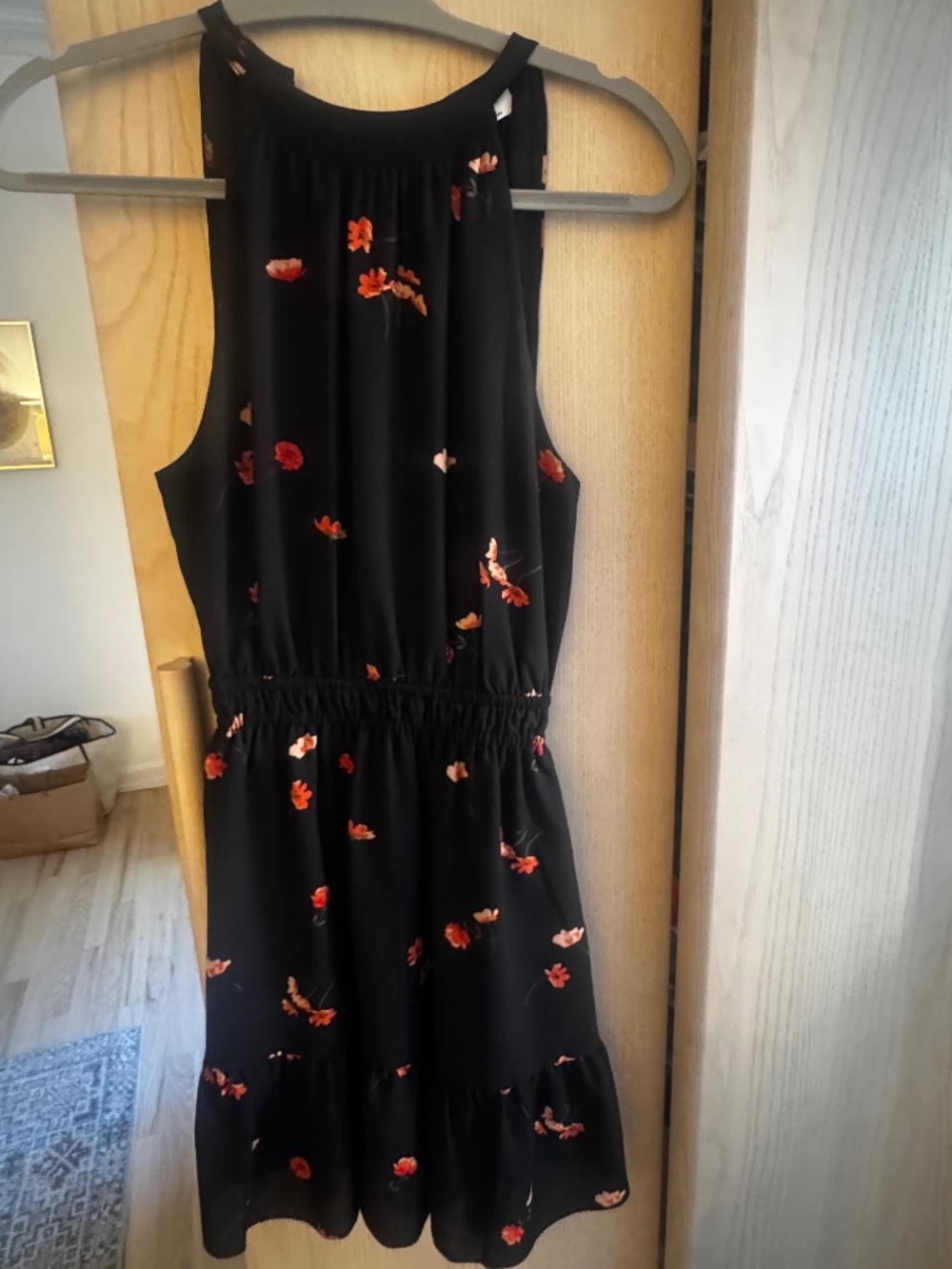 Black floral Aritzia /Wilfred mini dress
